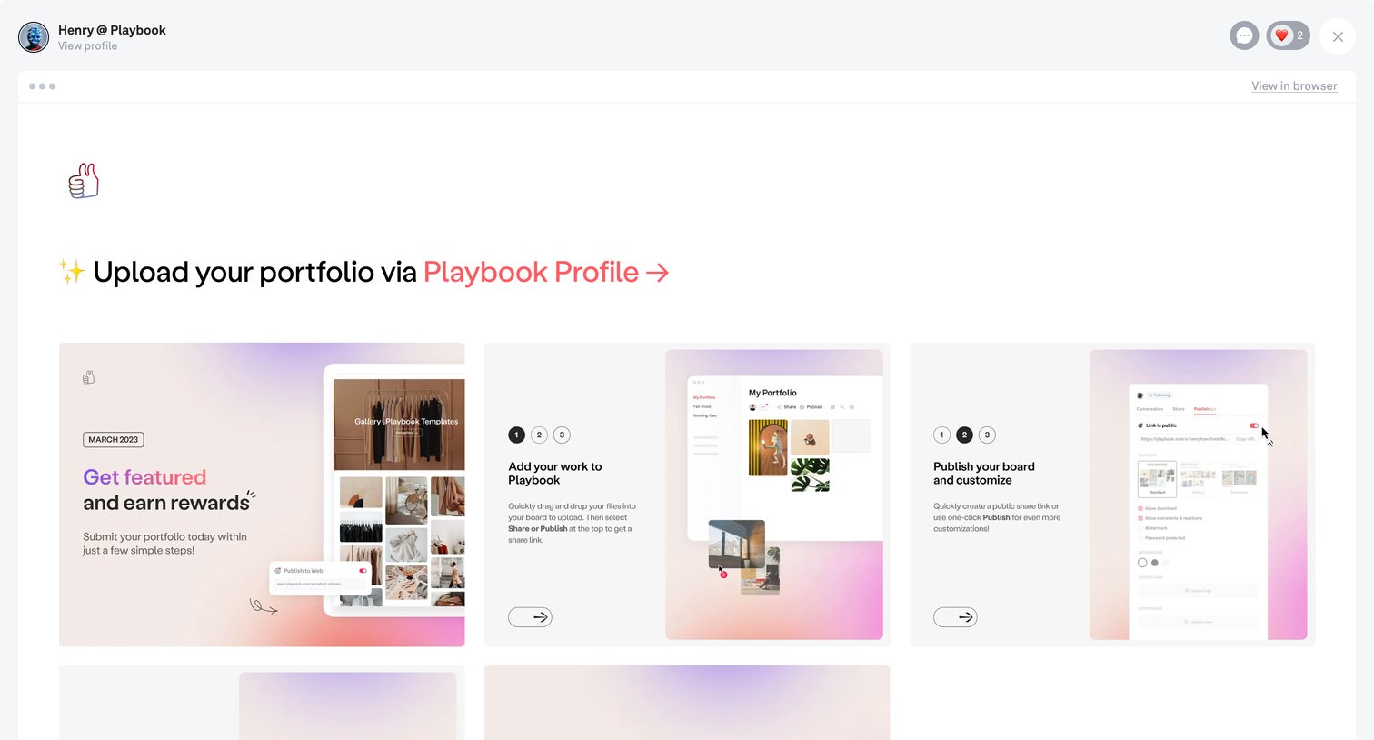 Playbook - MarchPortfolioMonth screen