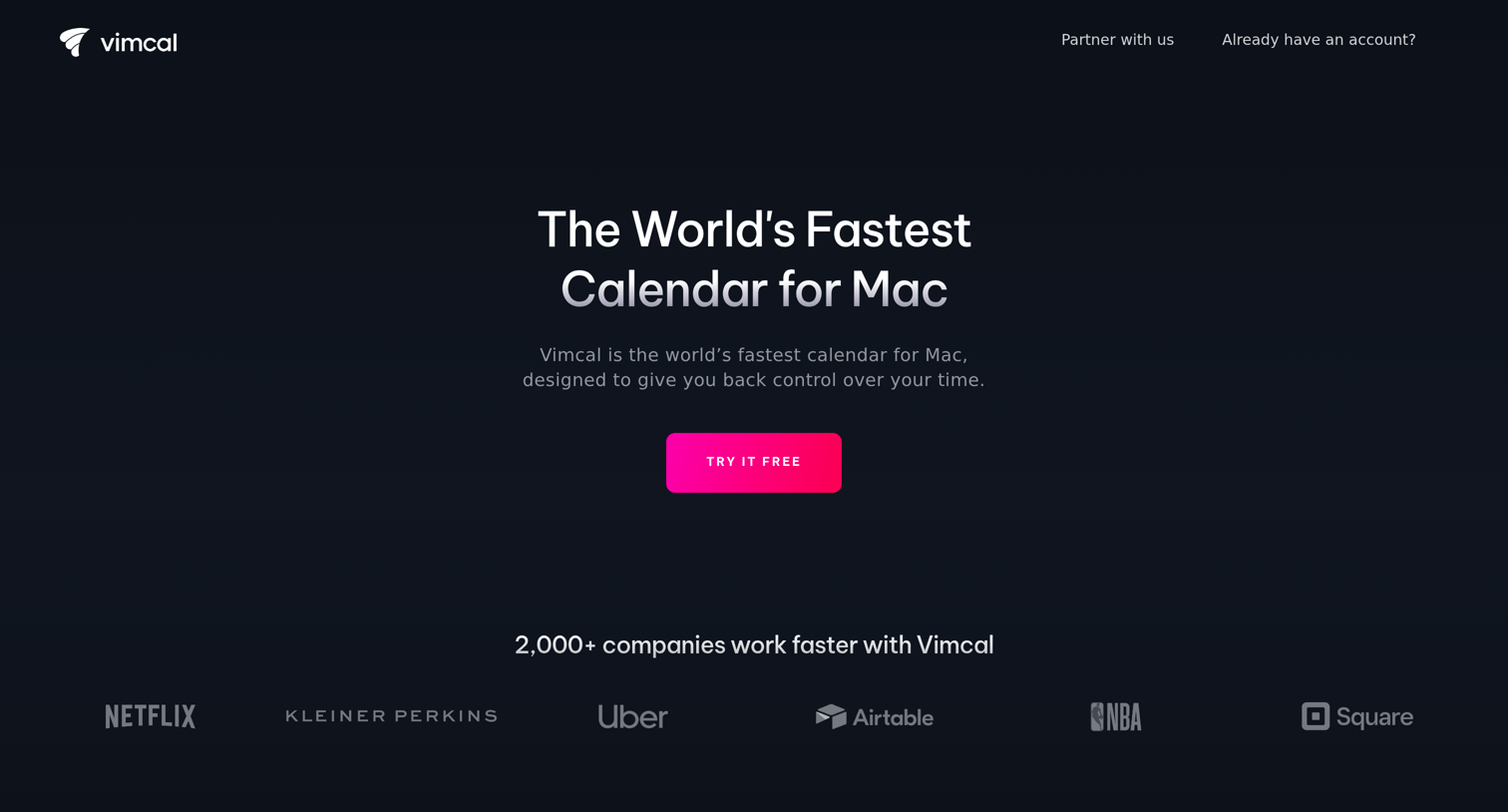 fastest-mac-calendar · vimcal.com from Vimcal