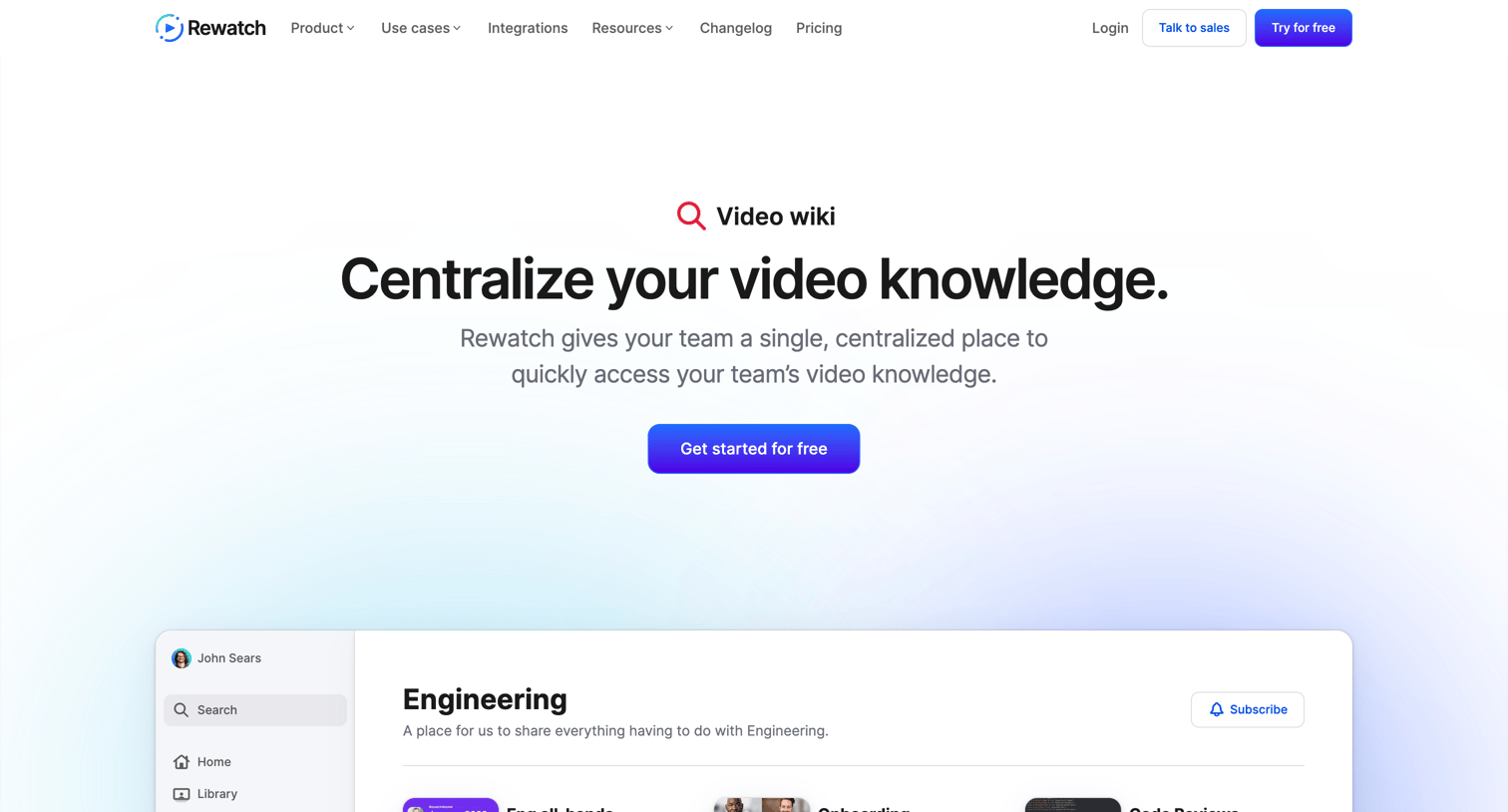 Rewatch - Secure, Searchable Video Library for the Entire Organization screen