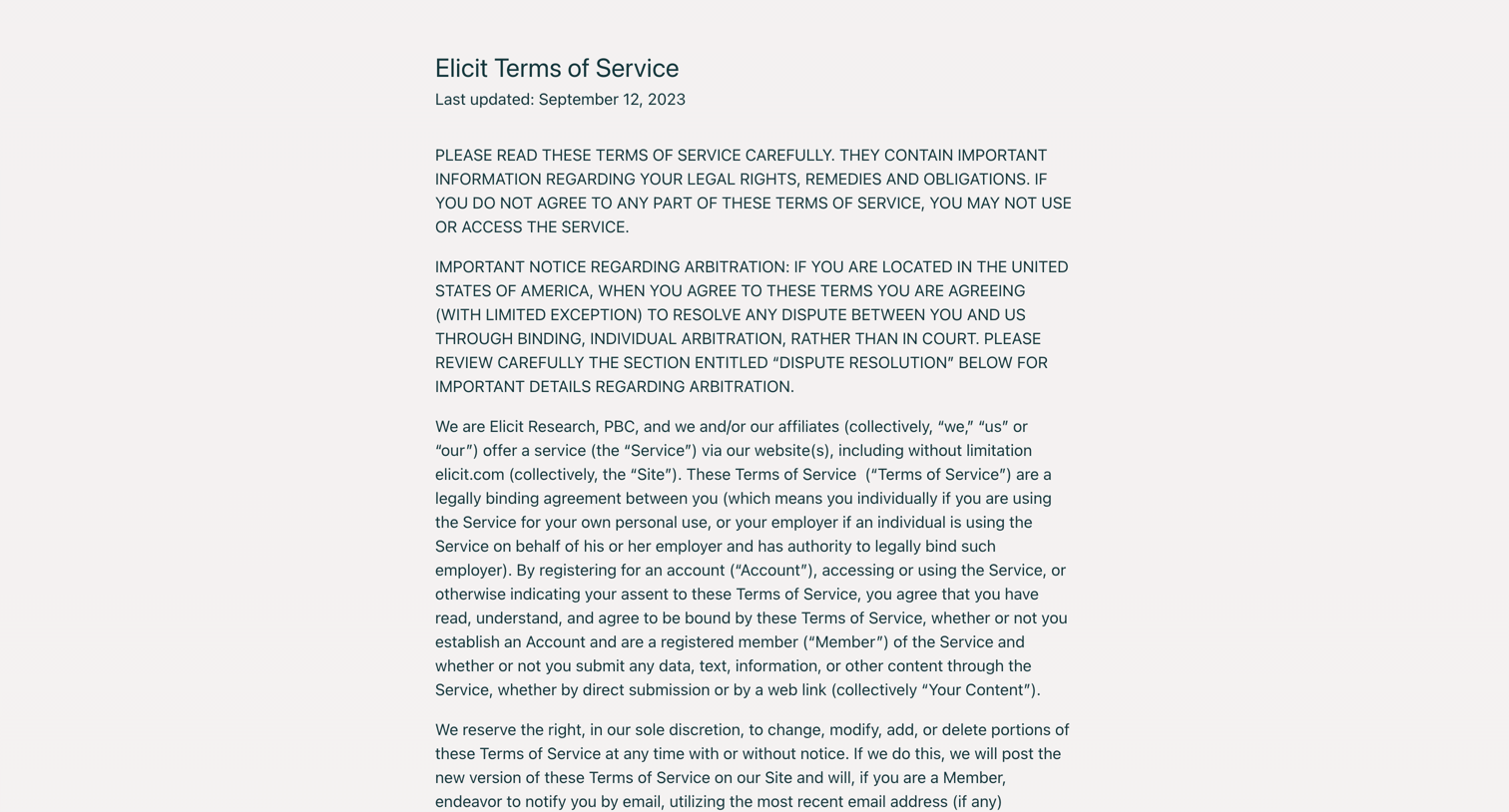 Elicit - Elicit The AI Research Assistant screen