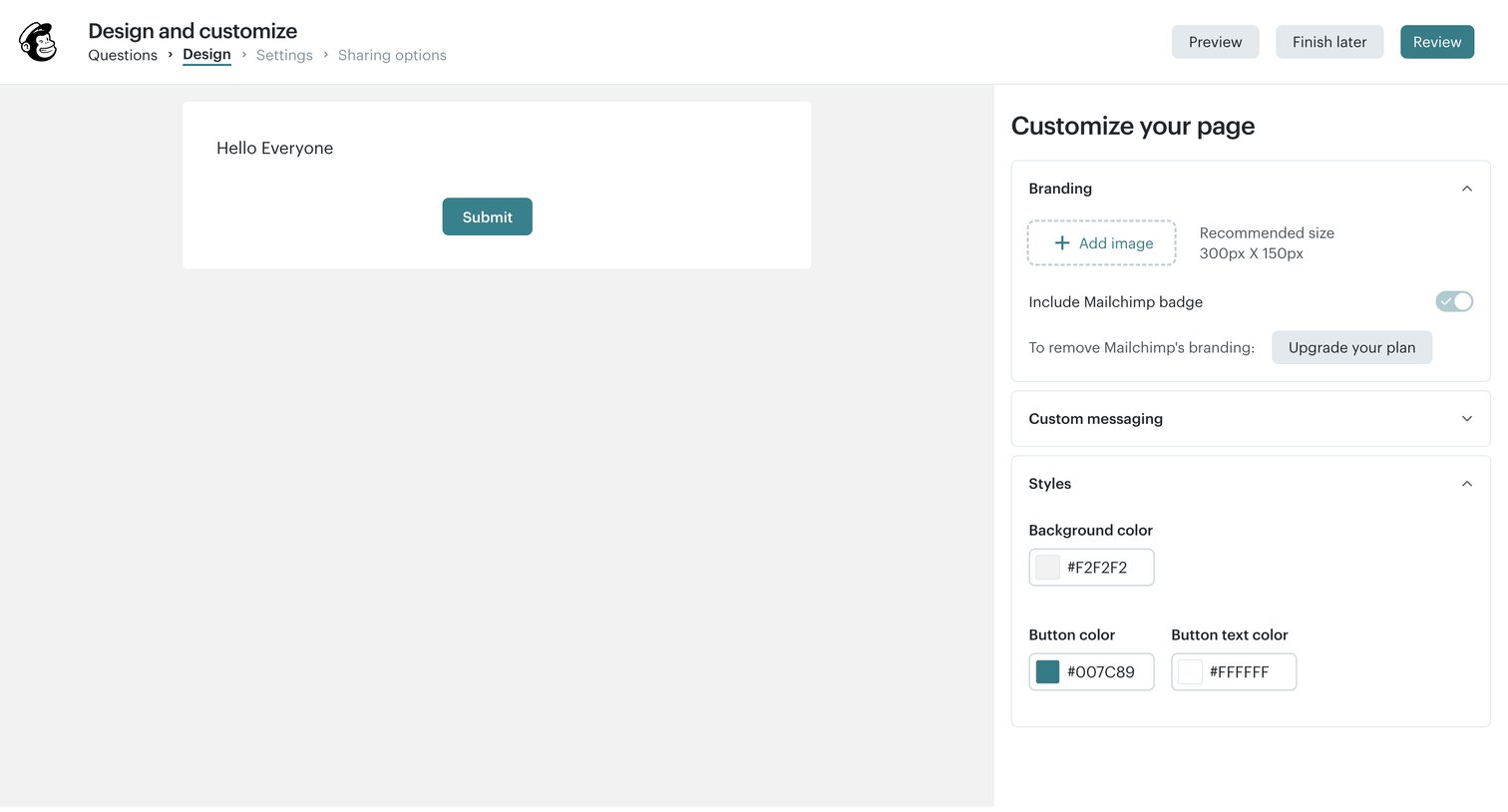 Edit Survey | Mailchimp from Mailchimp