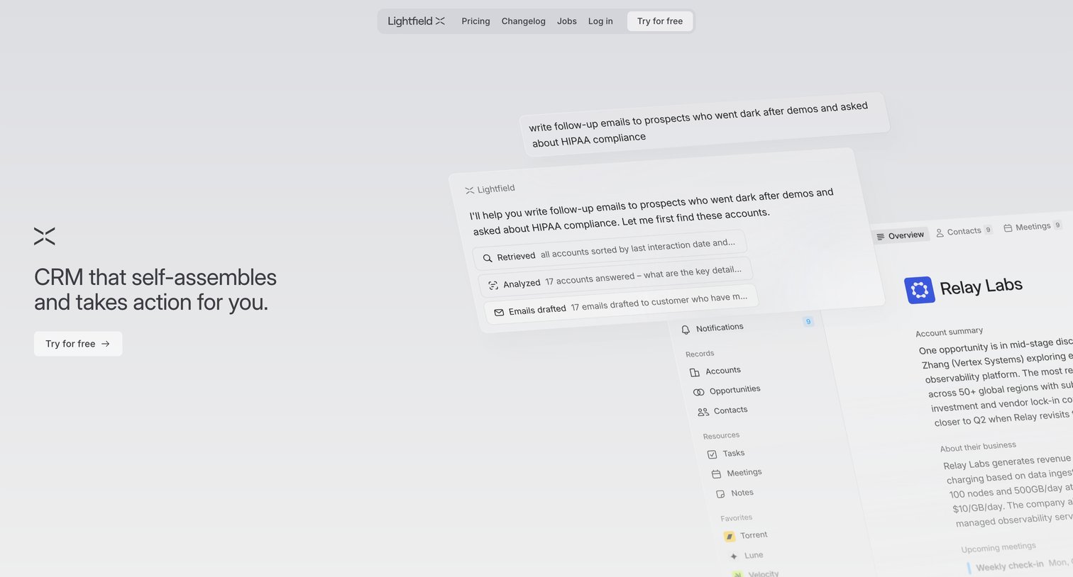 Lightfield - Lightfield - A new kind of CRM screen