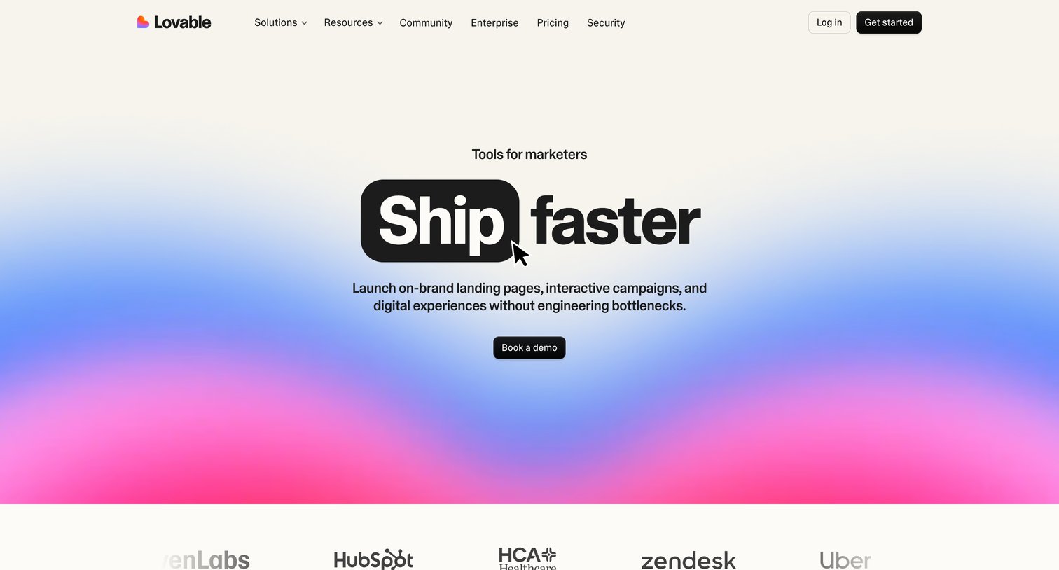 Lovable - AI Tools for Marketers  Best No-Code App Builder for Marketers  Lovable screen