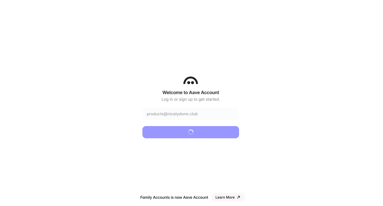 Family - Aave Account screen