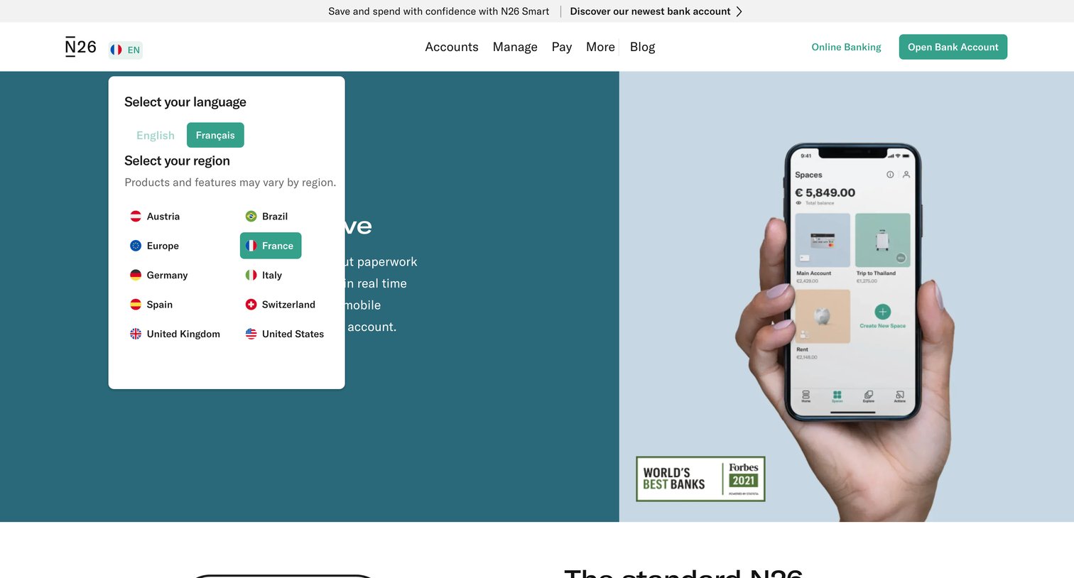 N26 - N26 The Mobile Bank ‘Best bank in the world’ by Forbes — N26 screen