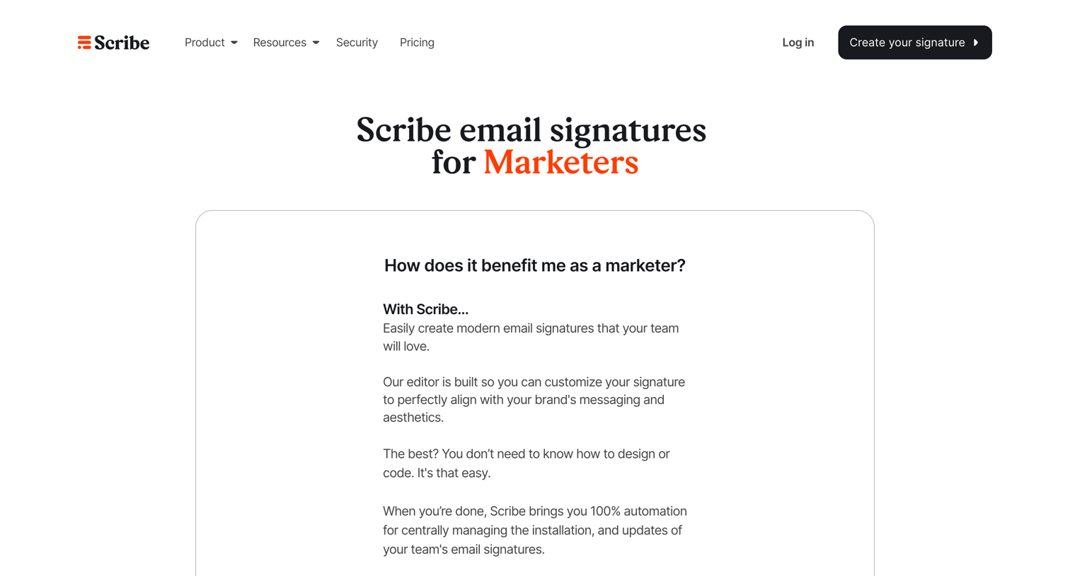 Scribe - Scribe - Email signatures for Marketers screen