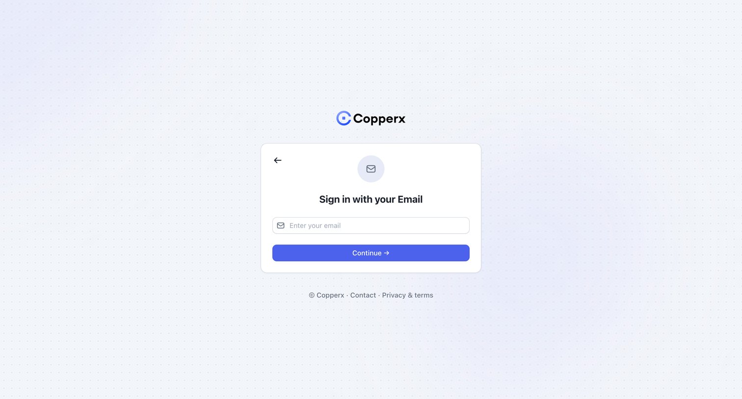 Copperx screen