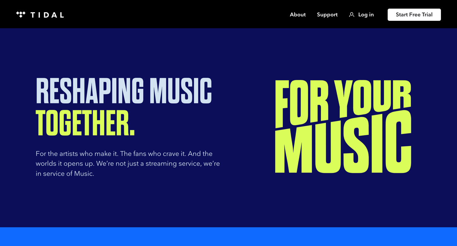 Tidal - Reshaping music together. | TIDAL screen