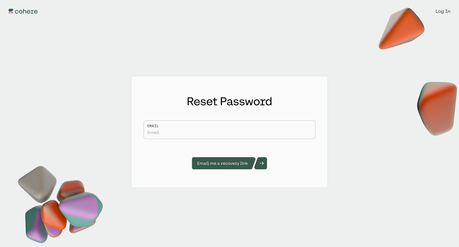 Cohere - Reset Password | Cohere screen