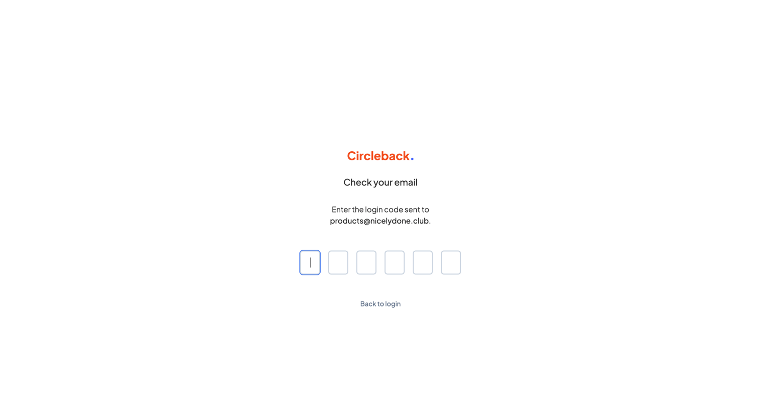 Circleback - Check your email - Circleback screen
