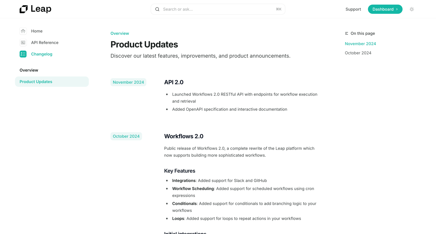 Leap - Product Updates - Leap AI screen