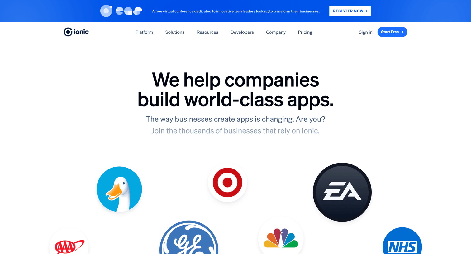 Ionic - Customers - Ionic - The Cross-Platform App Development Leader screen