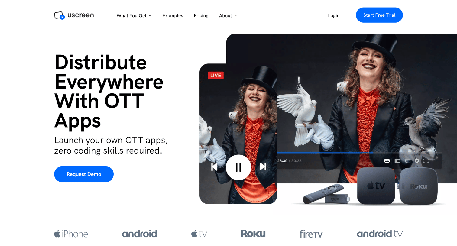 Uscreen - Uscreen OTT Platform - Launch Video Streaming Apps for TV | Mobile screen