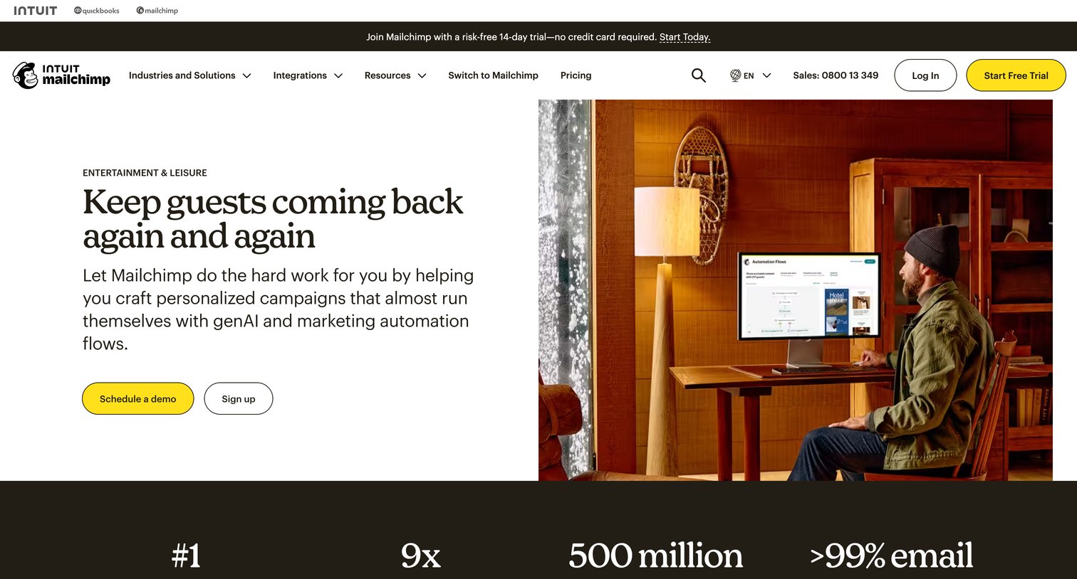 Mailchimp - Marketing Tools for Hotels  Mailchimp screen