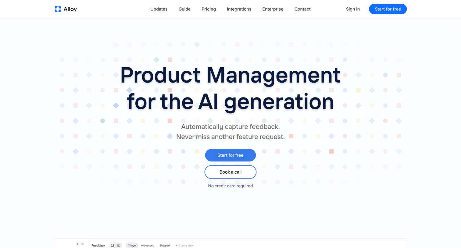 Alloy - Alloy Feedback | Make Better Product Decisions screen