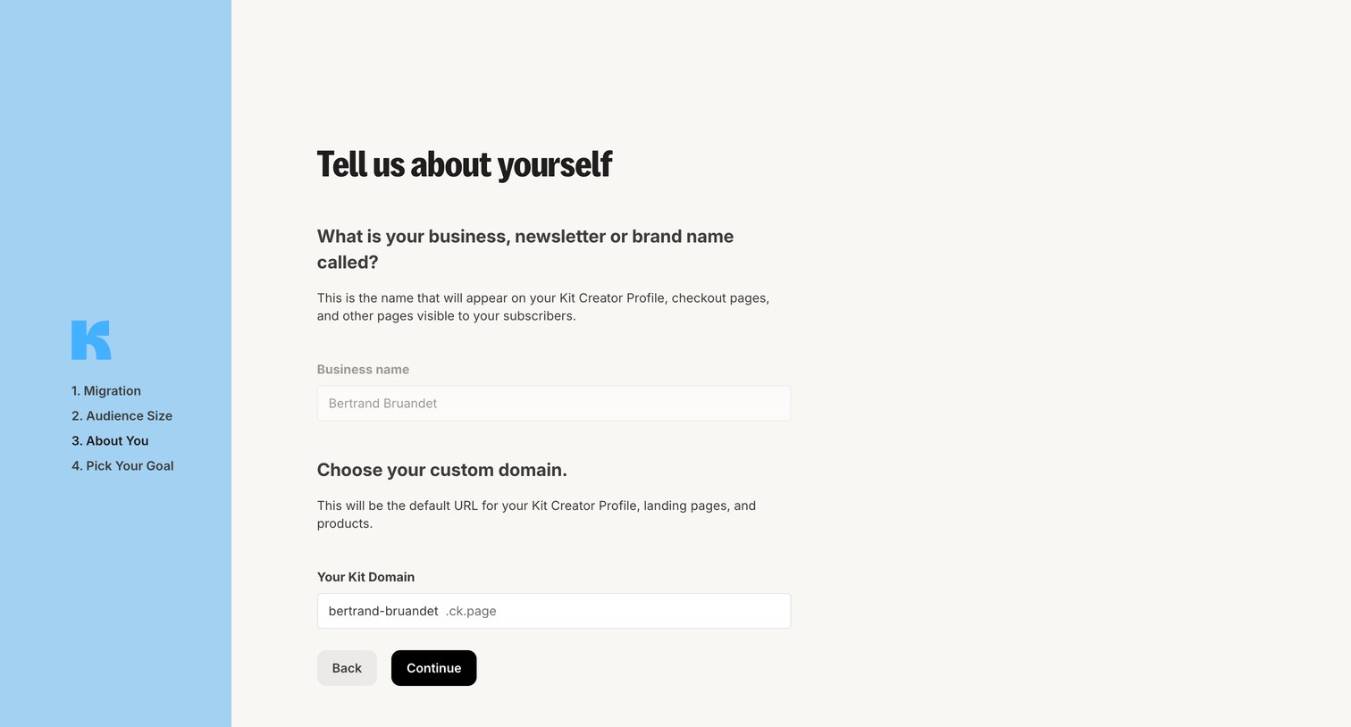 Kit - About You - Kit screen