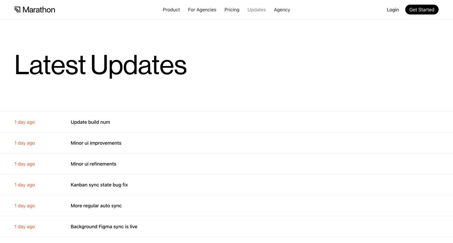 Marathon - Updates – Marathon screen