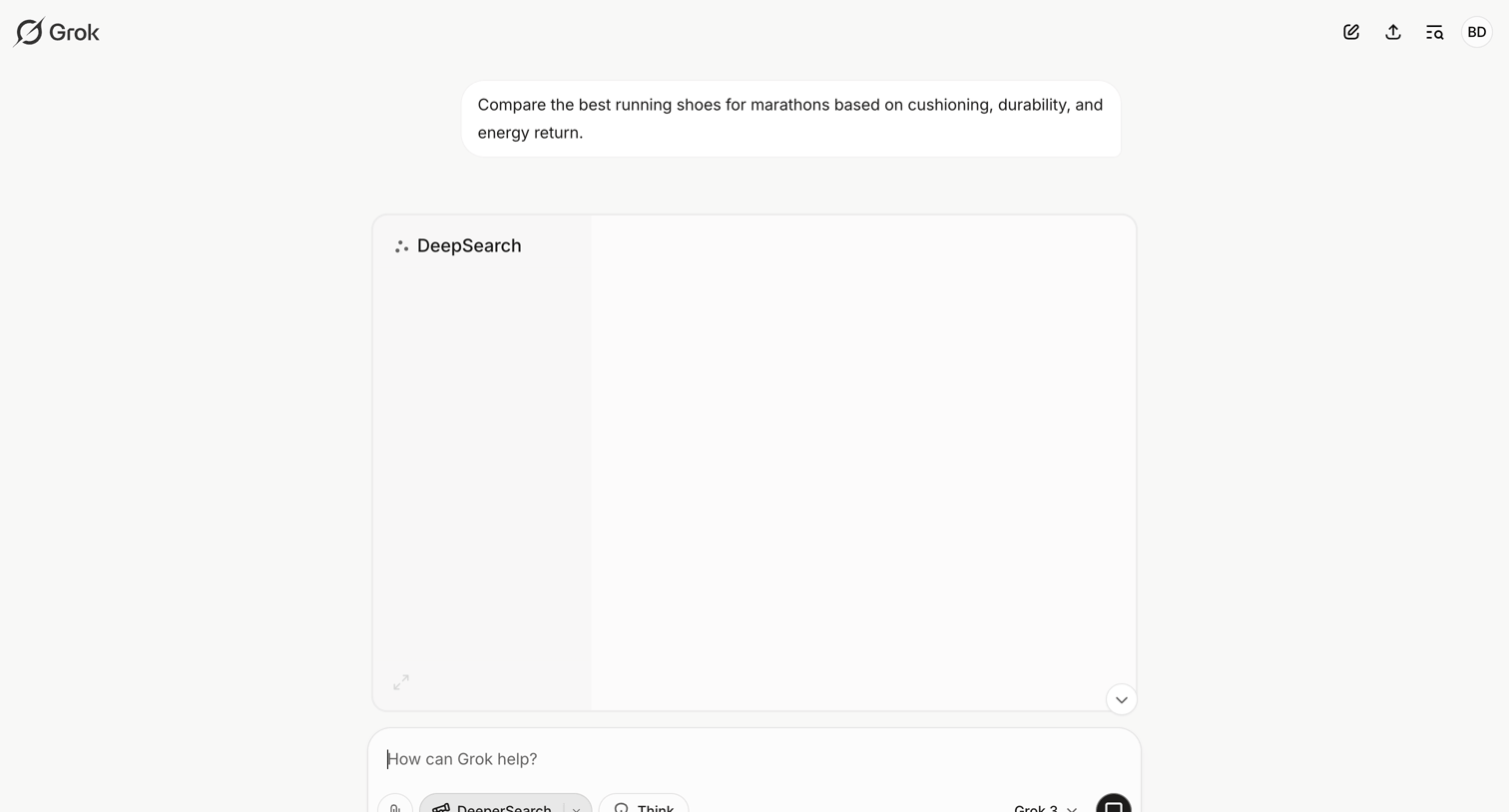 Grok - New conversation - Grok screen
