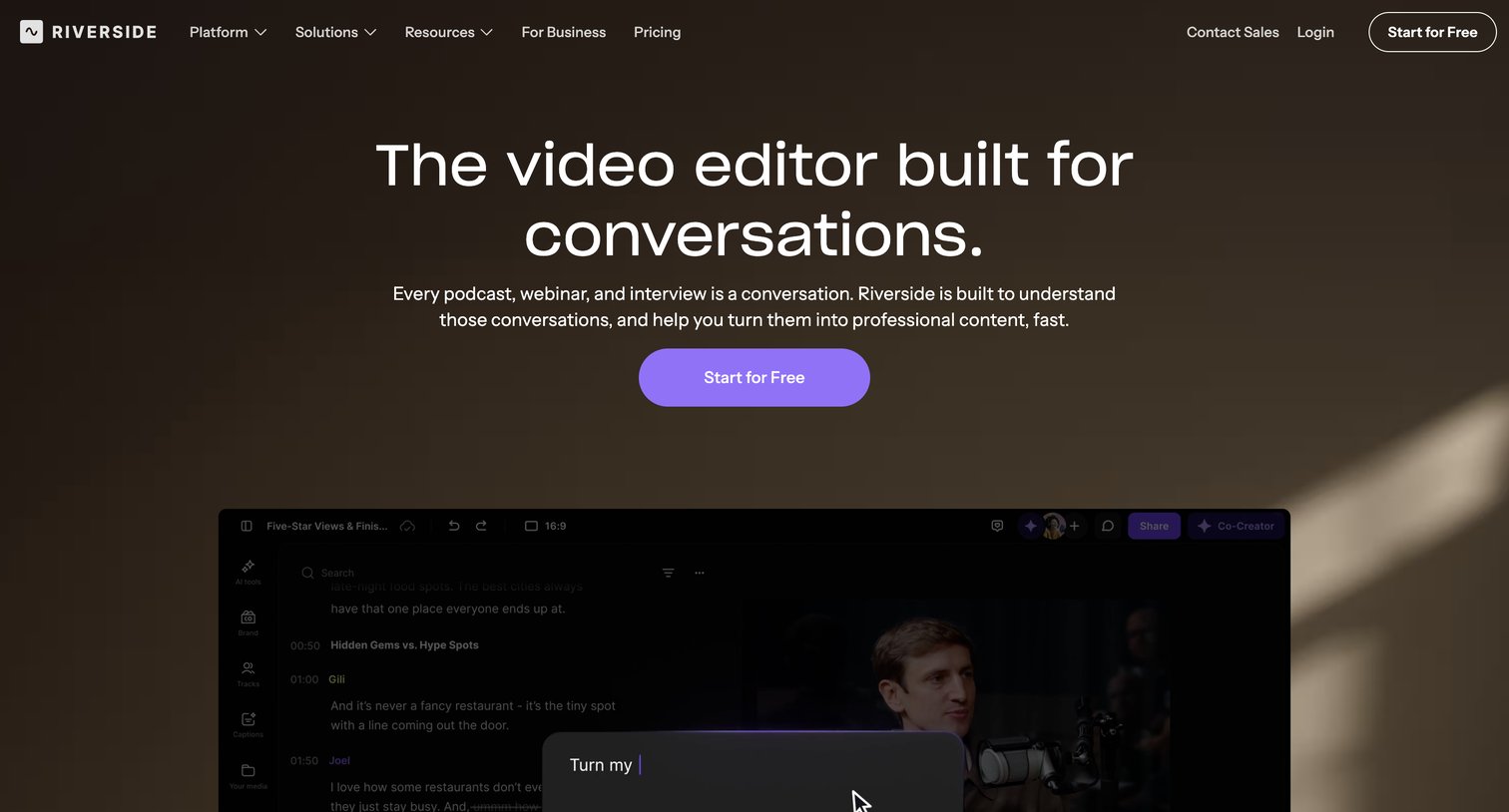Riverside - Online Video Editor Built for Conversations | Riverside screen