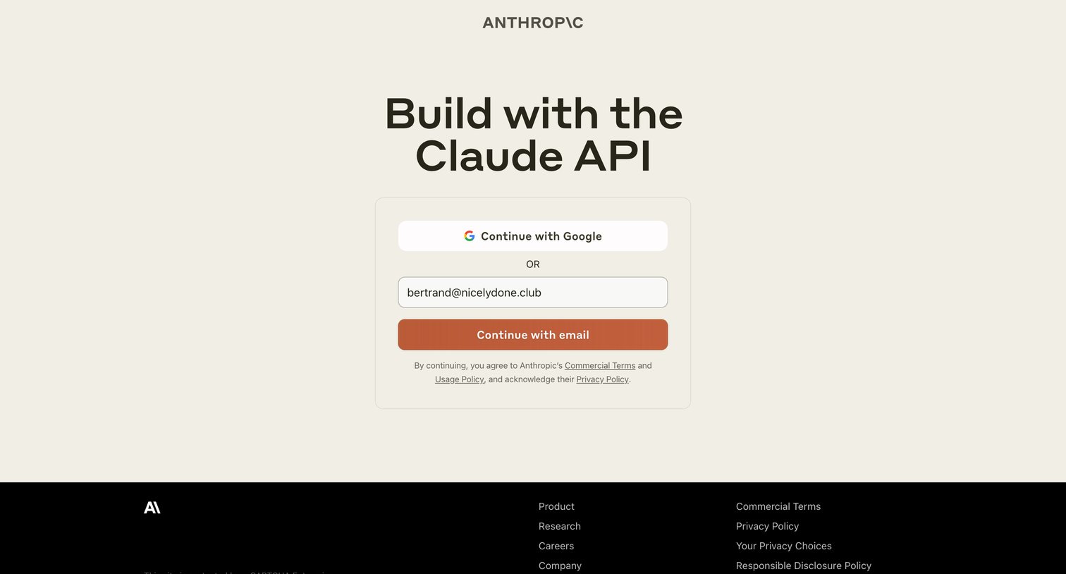 Anthropic - Anthropic Console screen