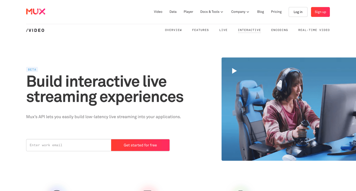 Mux - Interactive Live Streaming | Mux screen