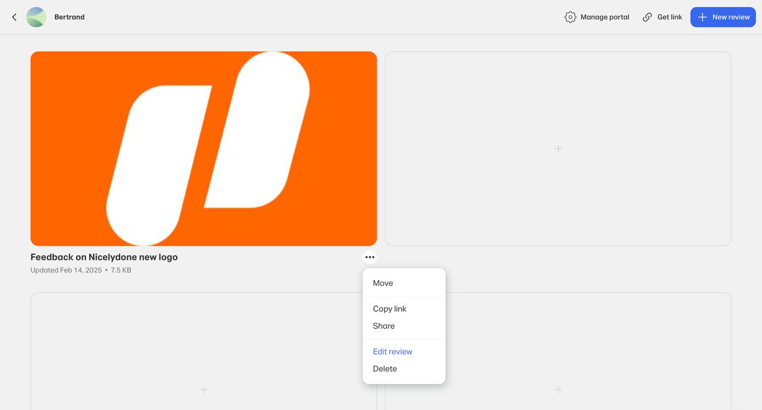 WeTransfer - Nicelydone New Logo screen