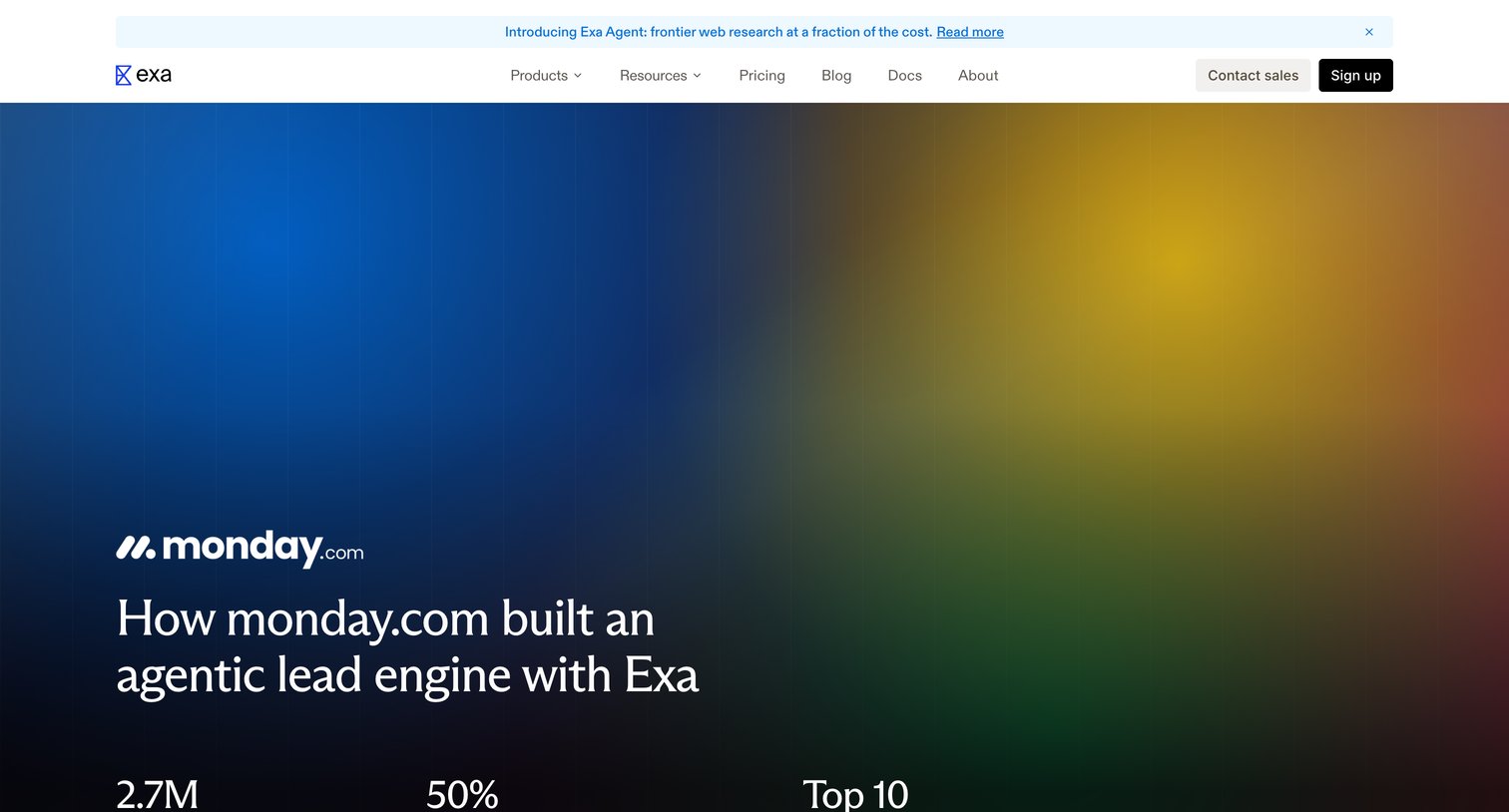 Exa - monday.com x Exa Case Study screen