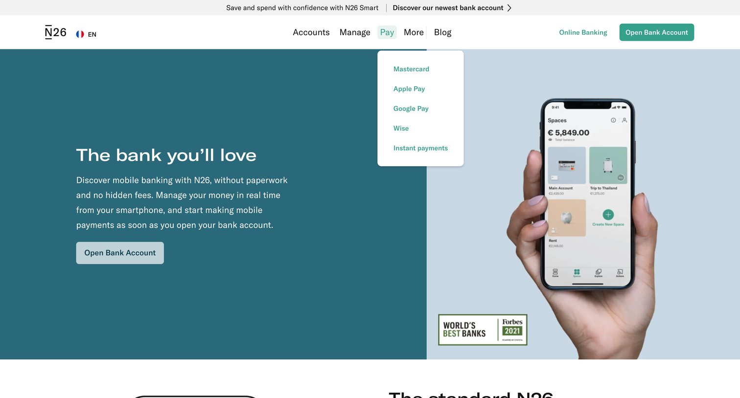 N26 - N26 The Mobile Bank ‘Best bank in the world’ by Forbes — N26 screen