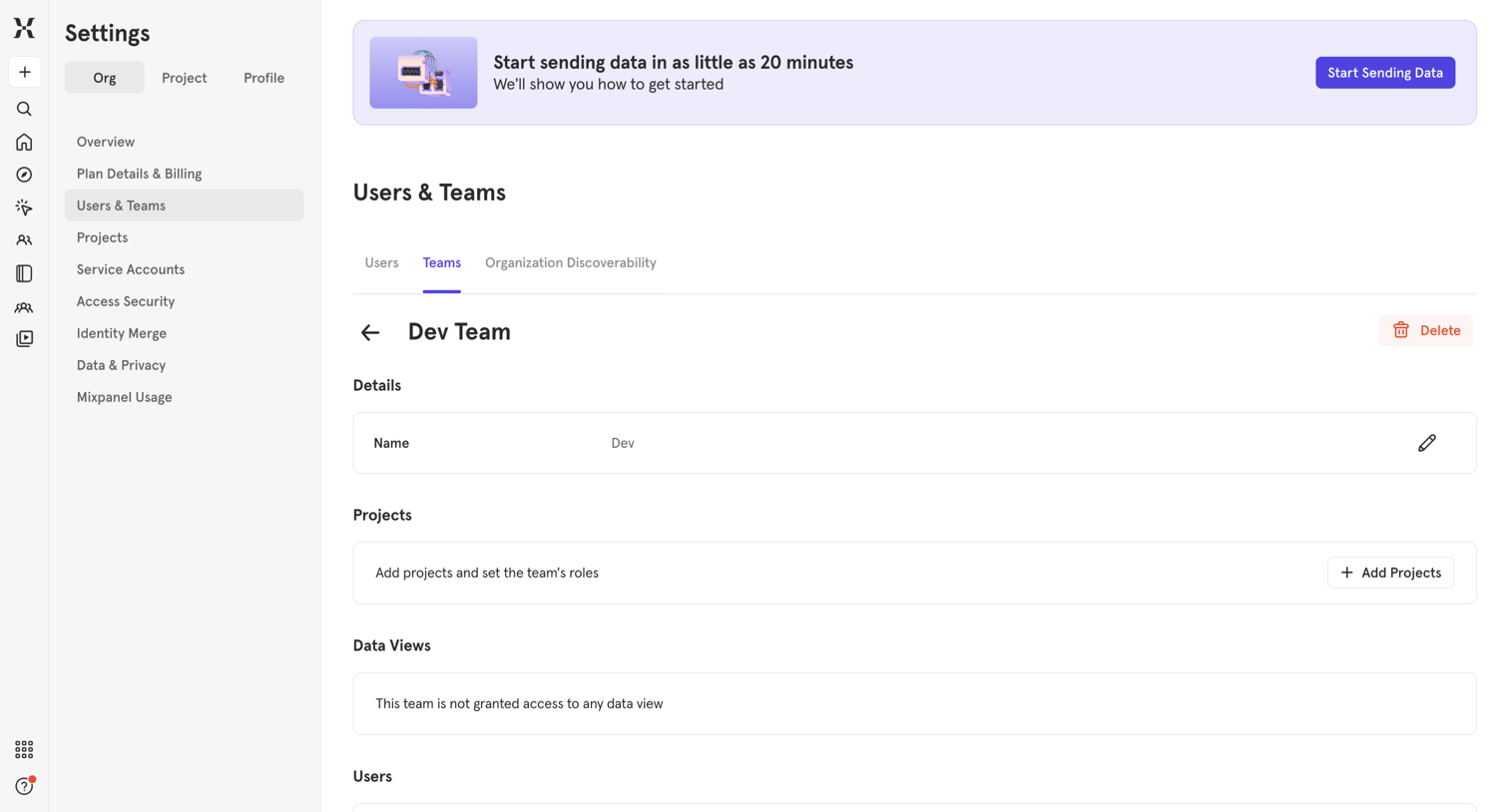 Mixpanel - Mixpanel - Product Analytics screen