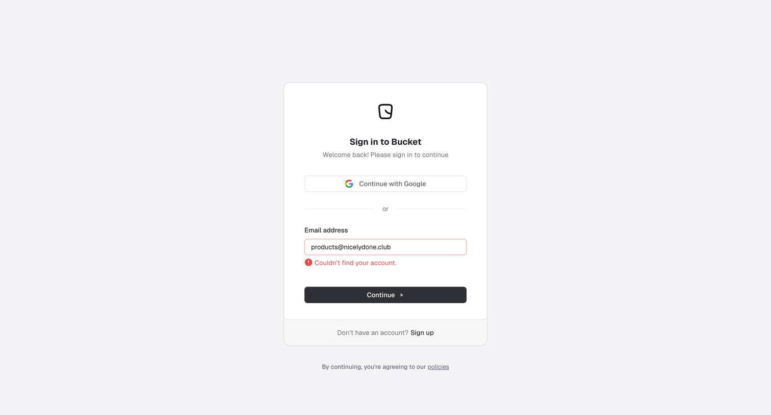 Reflag - Login screen