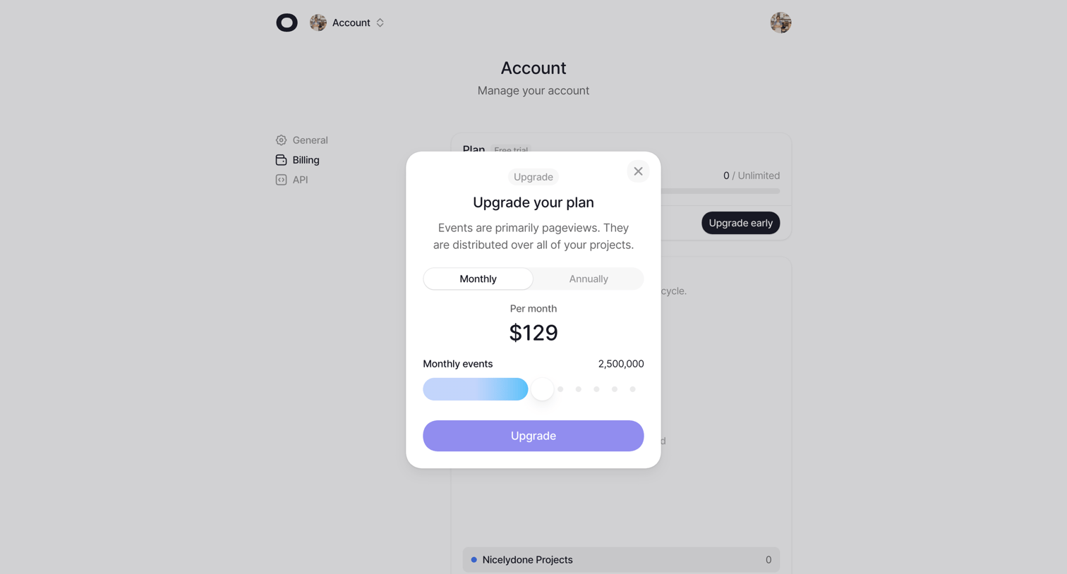 Visitors - Billing - Visitors screen