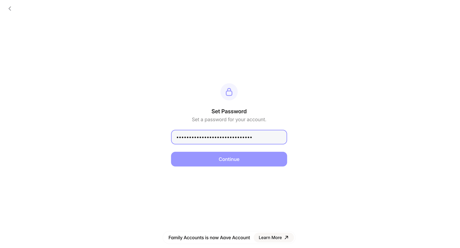 Family - Aave Account screen