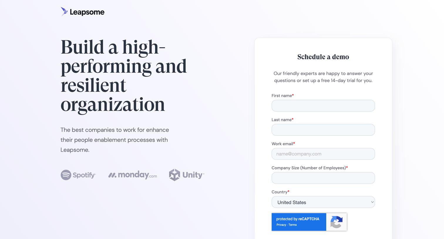 Leapsome - Request a Demo or Trial | Leapsome screen