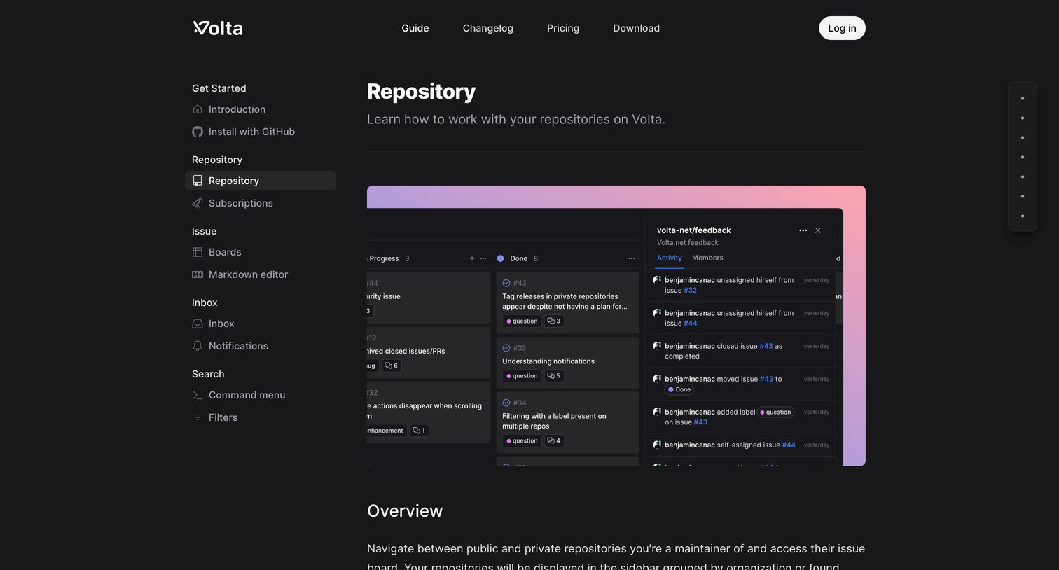 Volta - Repository · Volta screen