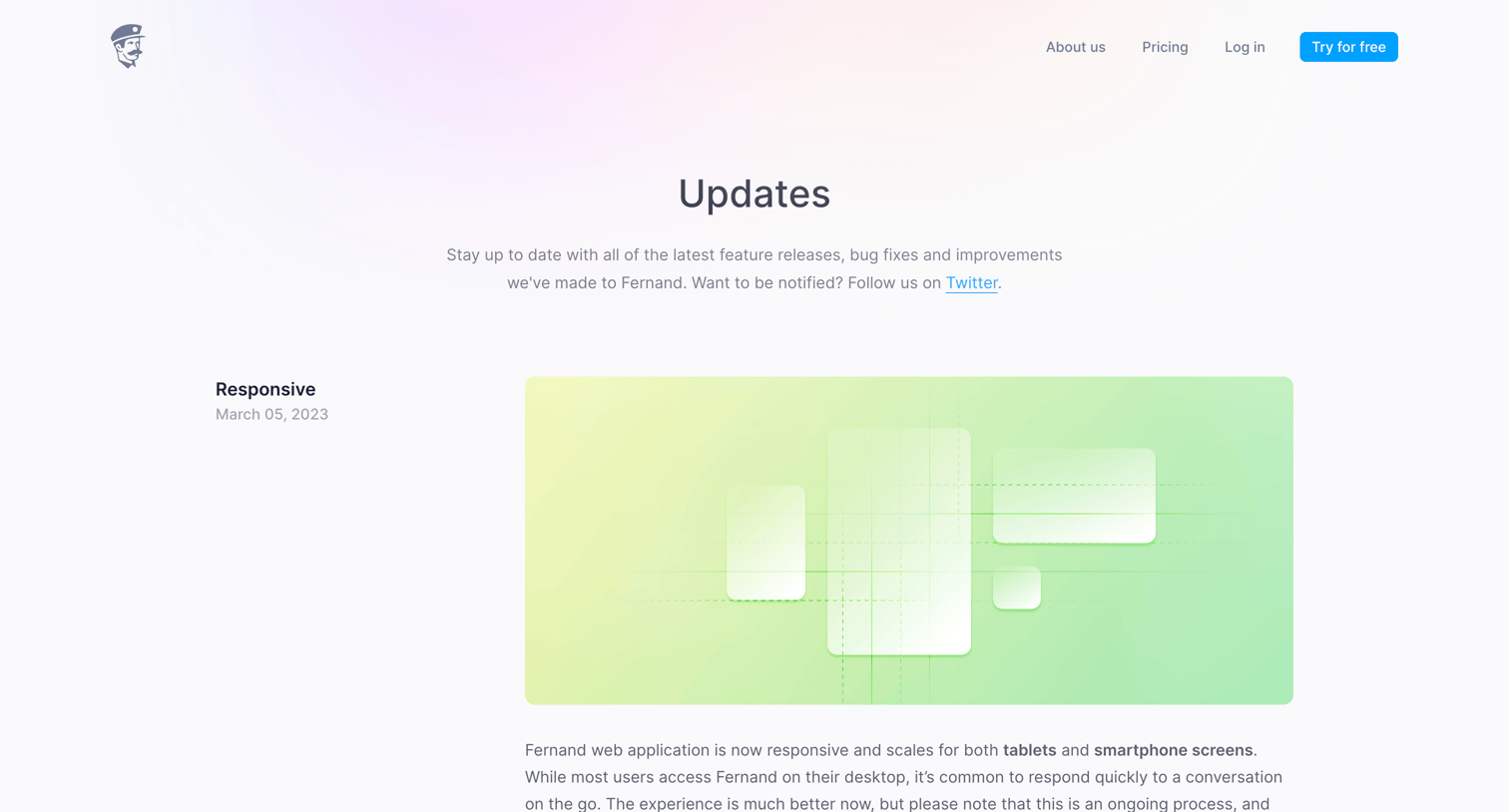Fernand - Updates, improvements and fixes — Fernand screen