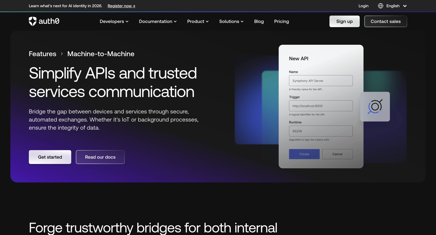 Okta - Machine-to-Machine (M2M) Communication - Auth0 screen
