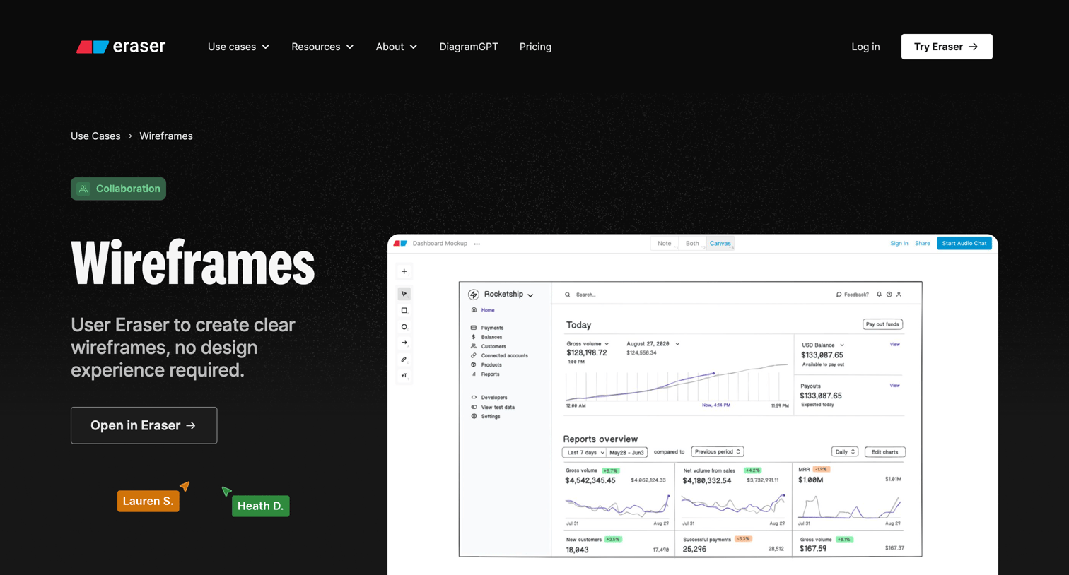 Eraser - Eraser Wireframes screen