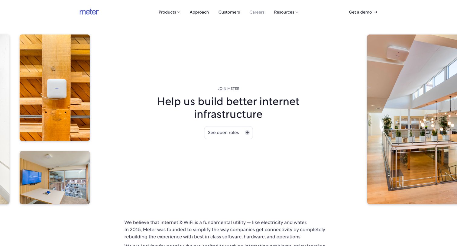 Meter - Careers at Meter screen