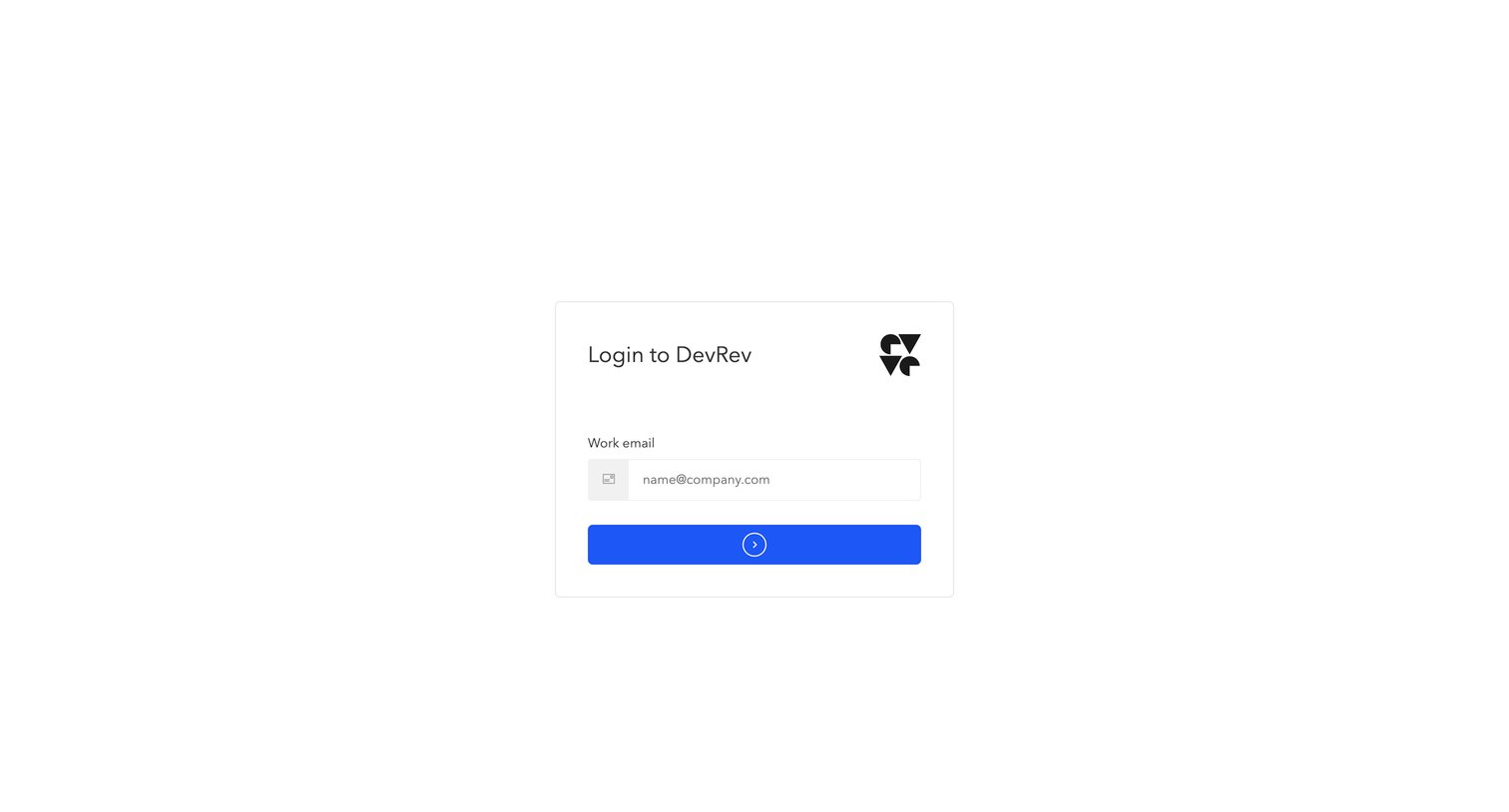DevRev - DevRev Sign In screen