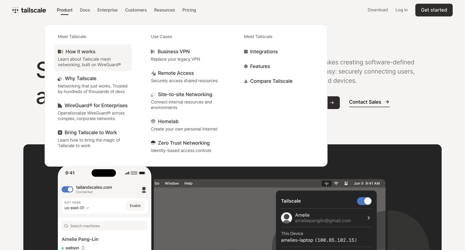 Tailscale - Tailscale · Best VPN Service for Secure Networks screen