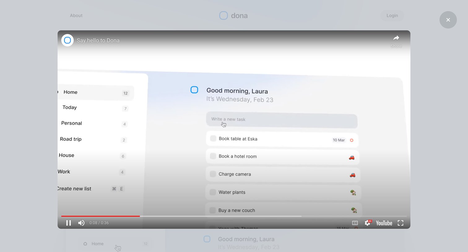 Dona - Home - Dona screen