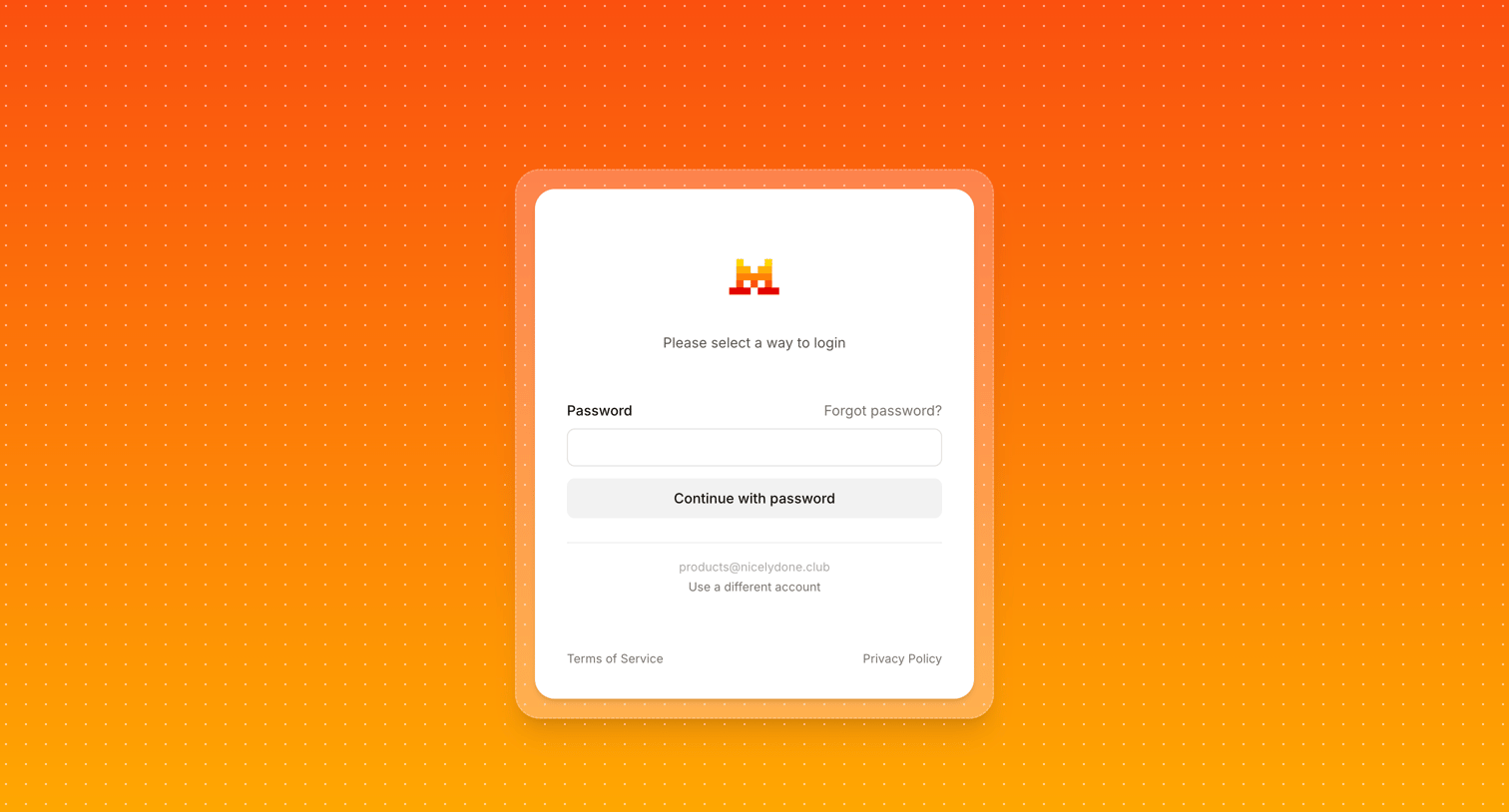 Mistral - Login - Mistral AI screen