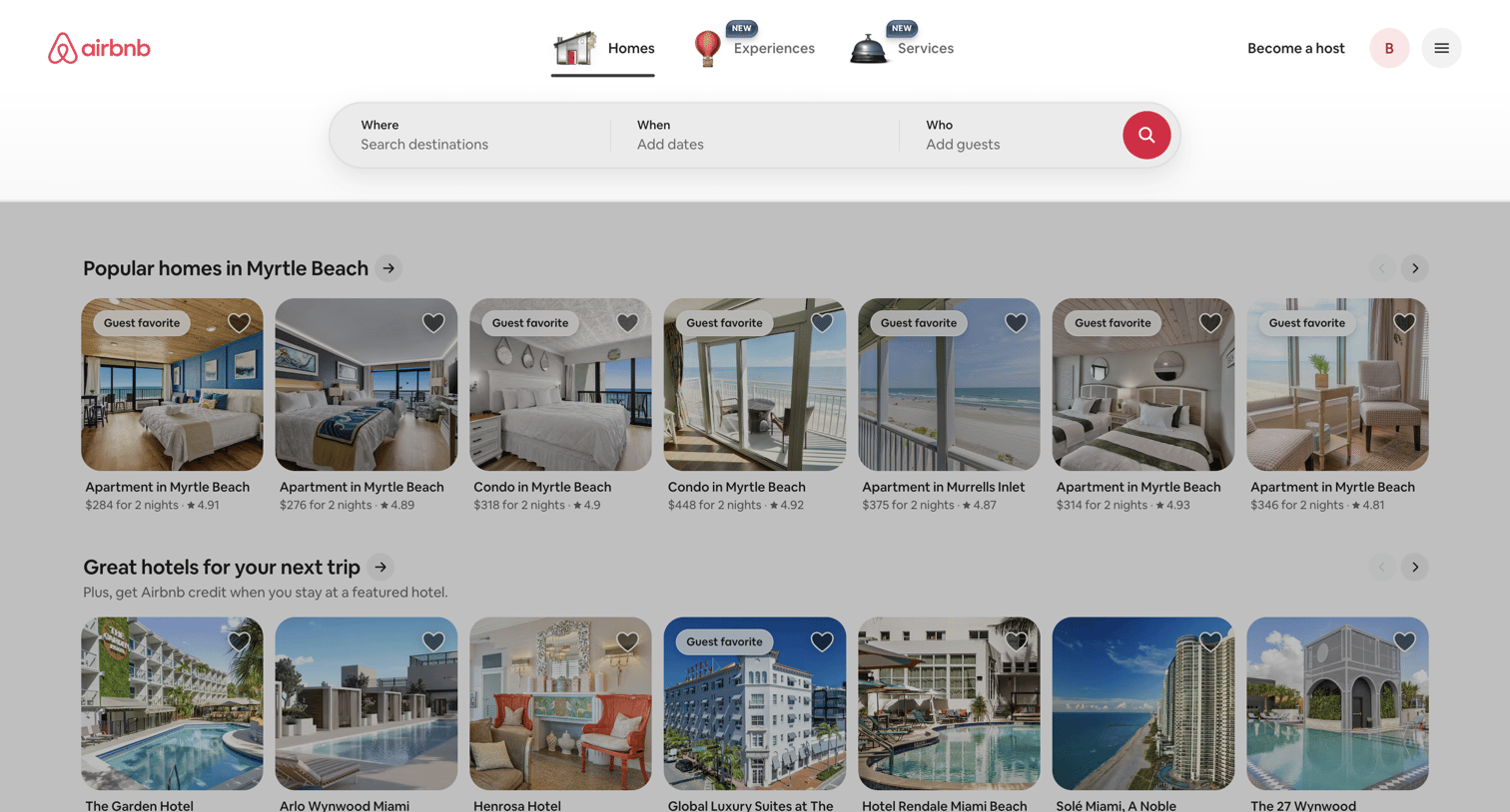 Airbnb - Airbnb | Vacation rentals, cabins, beach houses, & more screen