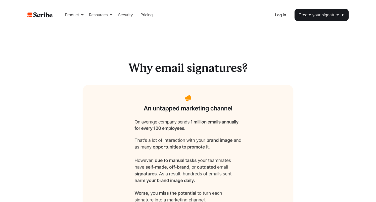 Scribe - Scribe - Why email signatures screen