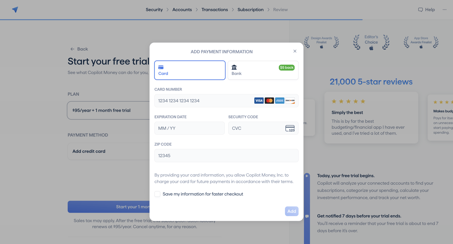 Copilot - Copilot Money | Onboarding screen