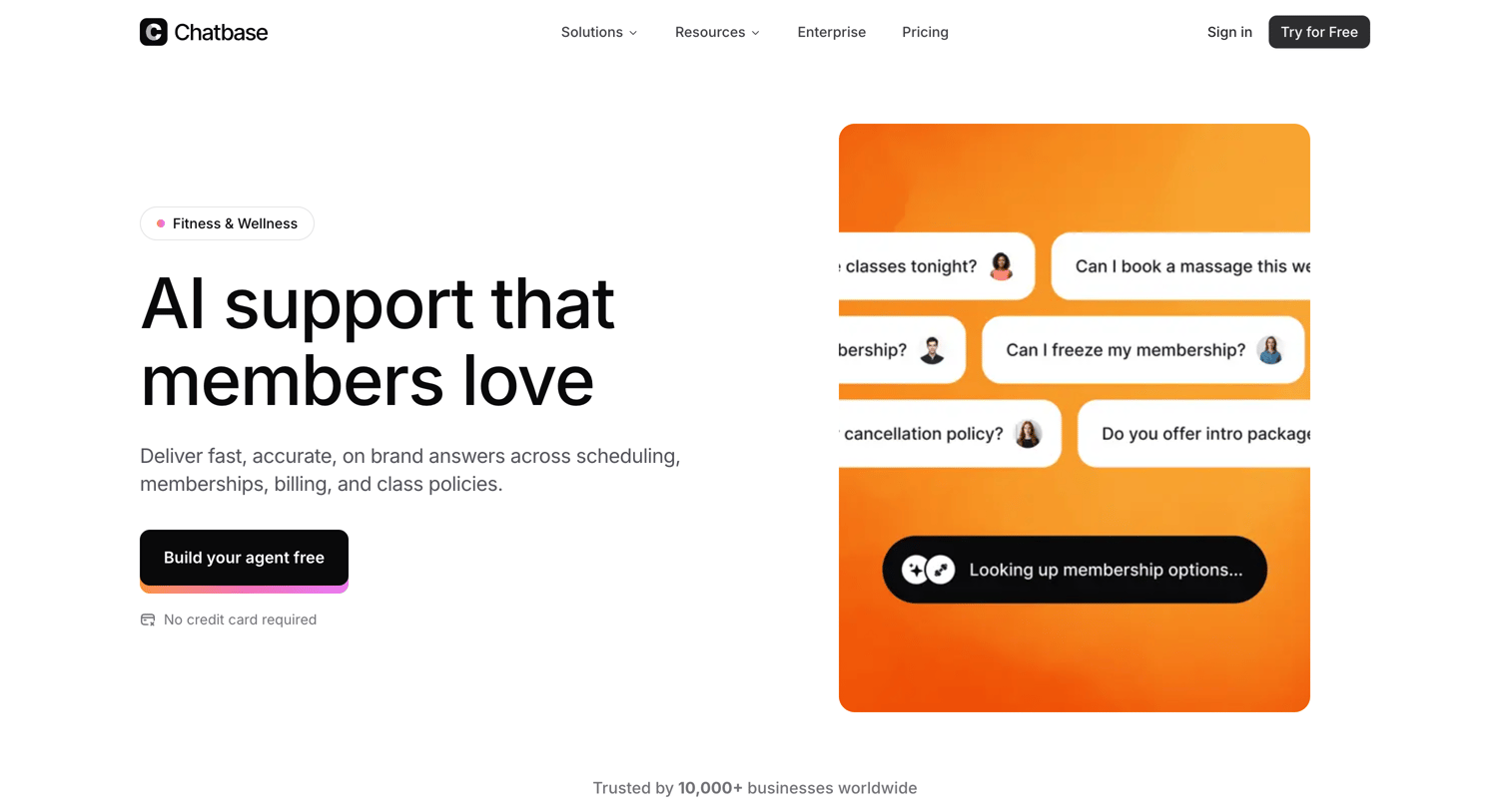 Chatbase - Best Conversational AI for Fitness & Wellness - Chatbase screen