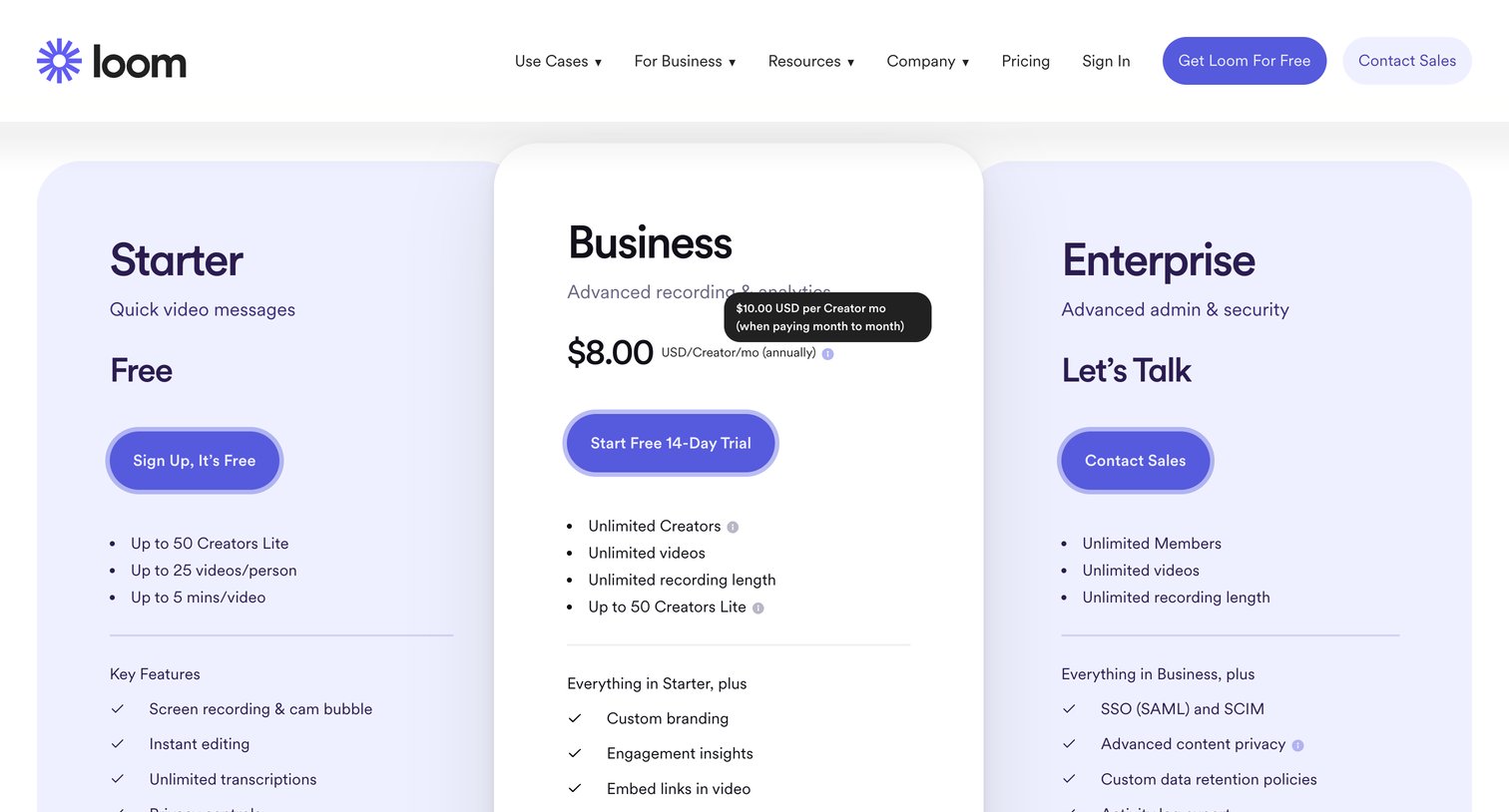 Loom - Loom Pricing | Start Recording For Free Loom screen