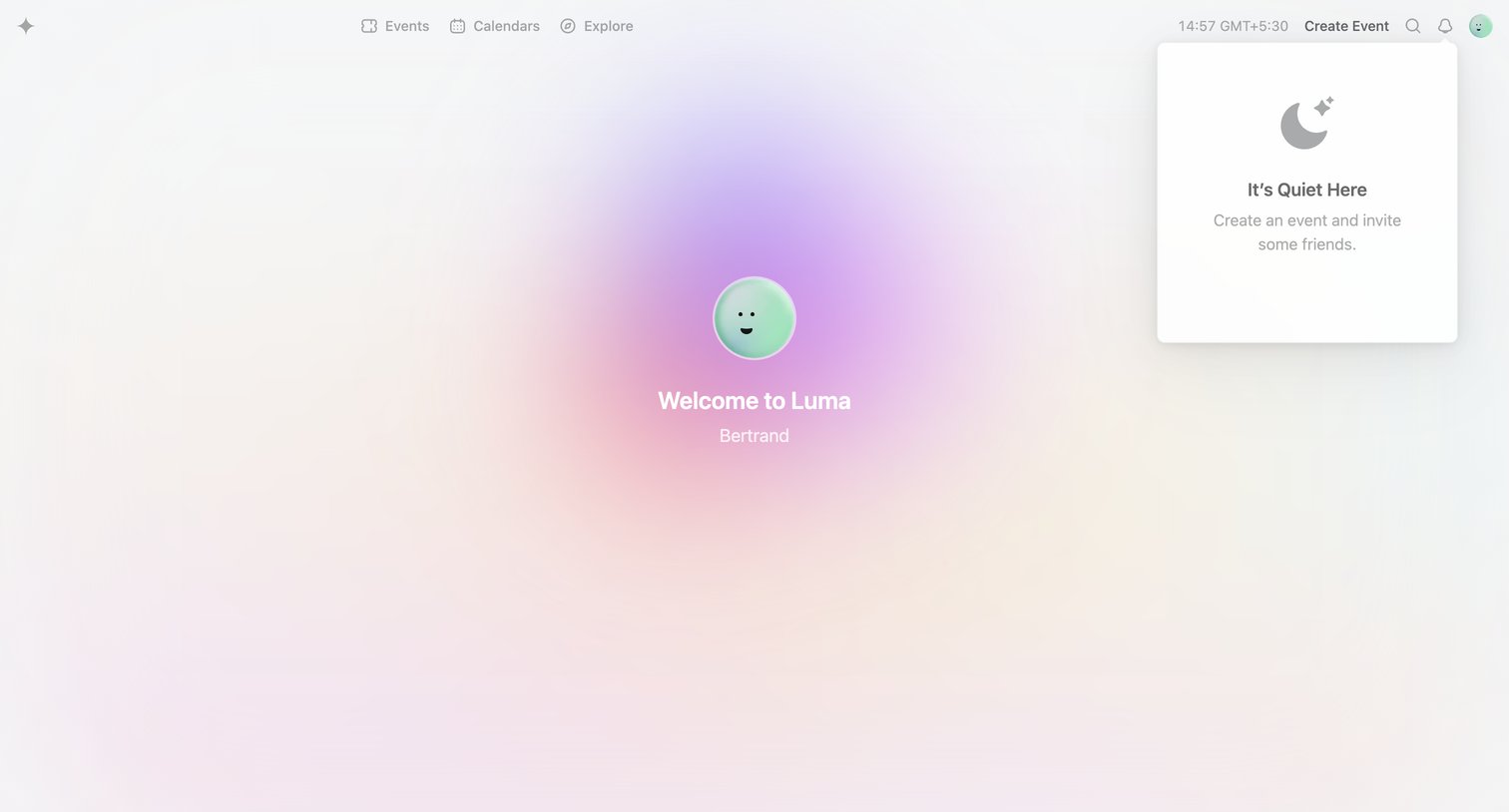 Luma - Sign In · Luma screen