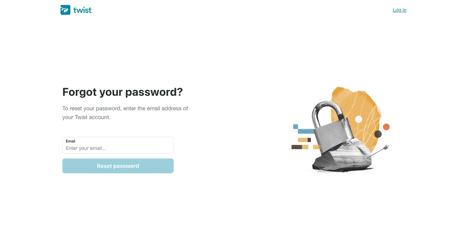 Twist - Forgot your password | Twist screen