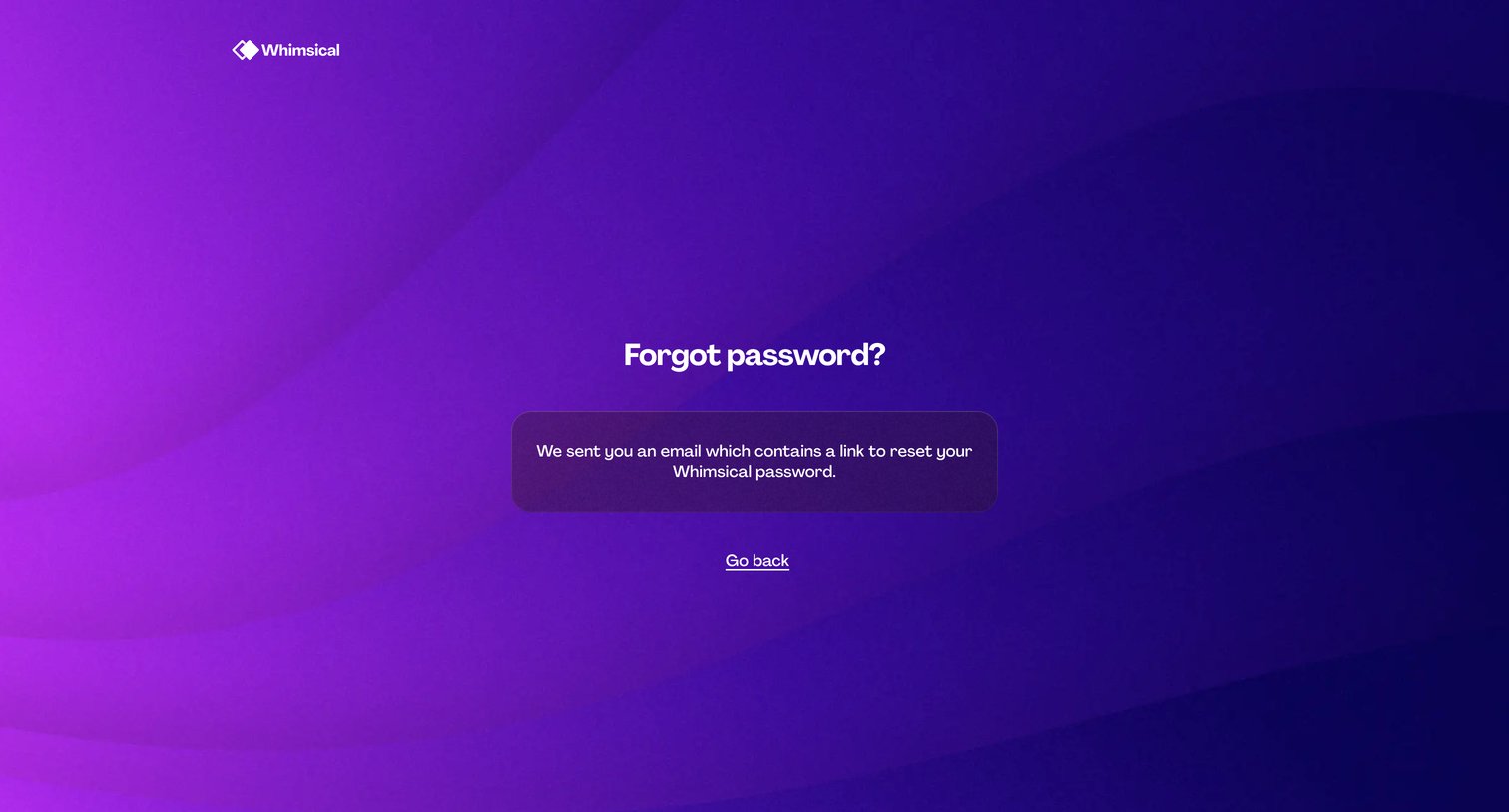 Whimsical - Forgot password | Whimsical screen